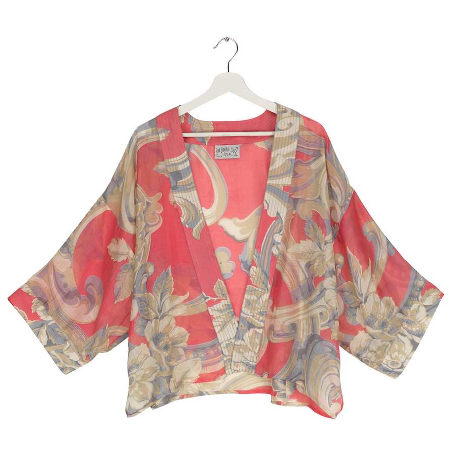 One Hundred Stars Kimono Plaster Roses Pink front