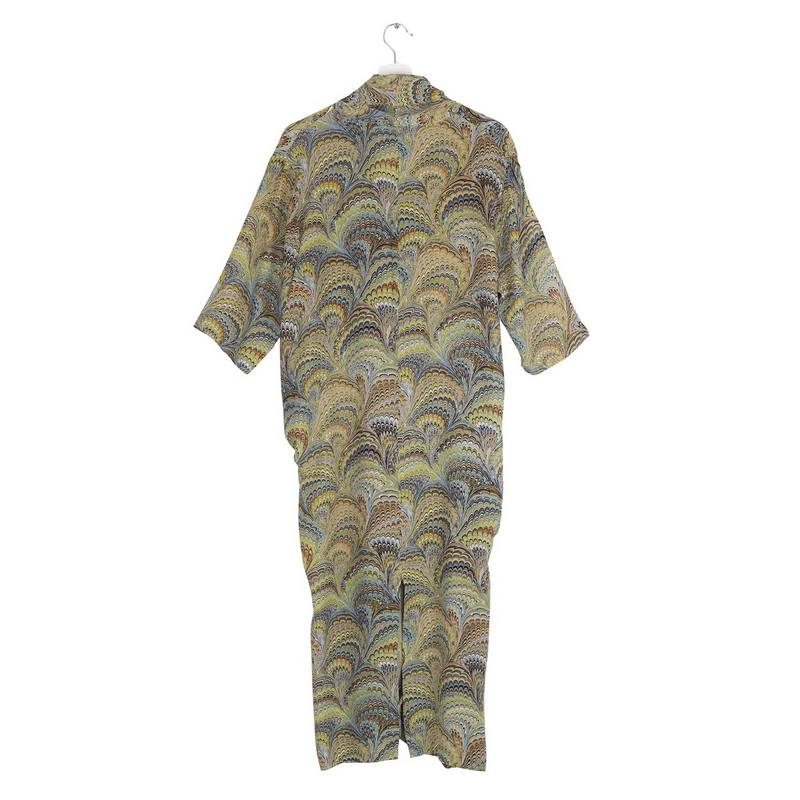 One Hundred Stars Marbled Green Crepe Dress DRBMARGRN back