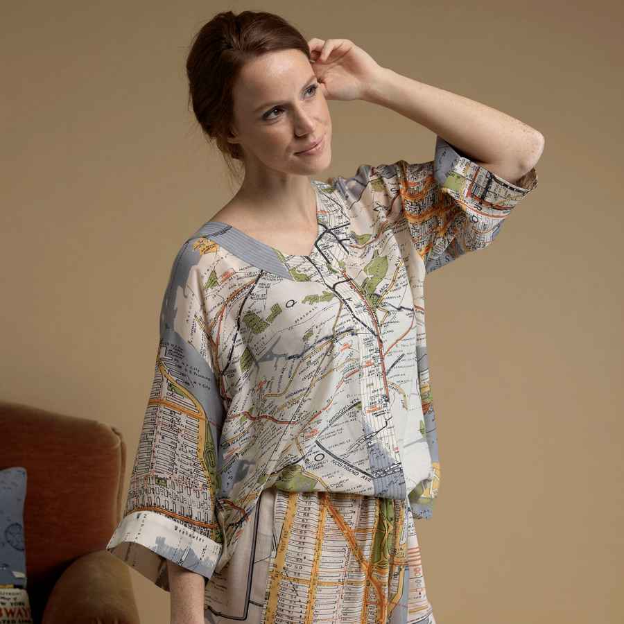 One Hundred Stars NYC Grey Top on model