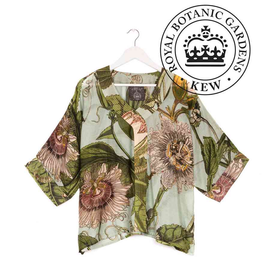 One Hundred Stars Passion Flower Aqua Top front