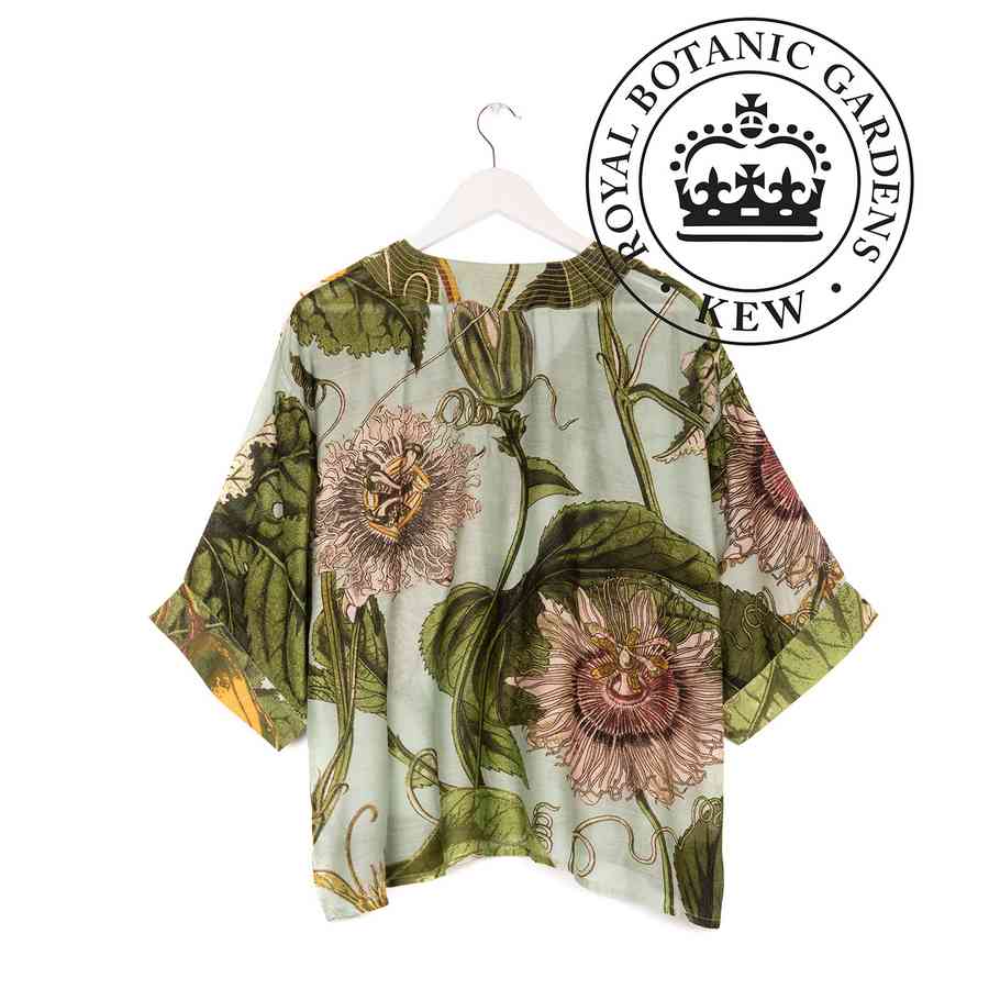 One Hundred Stars Passion Flower Aqua Top back