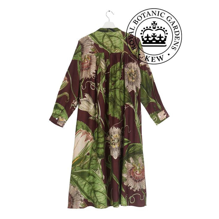 One Hundred Stars Passion Flower Burgundy Duster Coat back