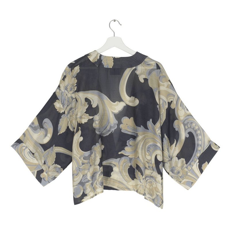 One Hundred Stars Plaster Roses Midnight Kimono back