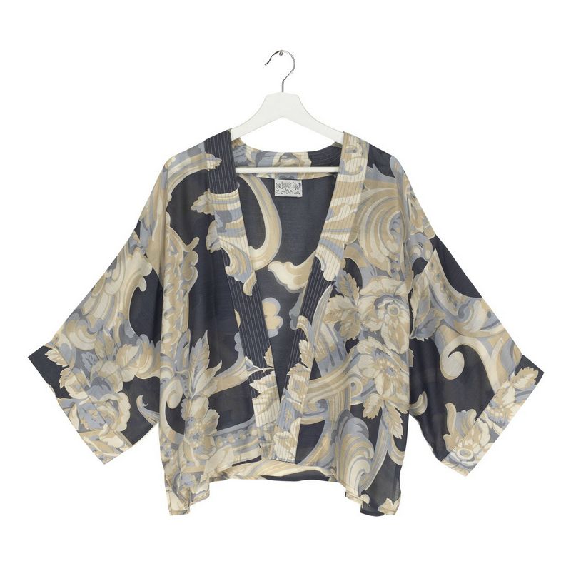 One Hundred Stars Plaster Roses Midnight Kimono front