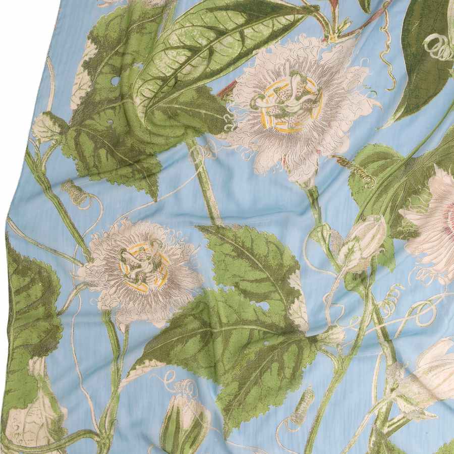 One Hundred Stars Scarf Passion Flower Sky Blue detail