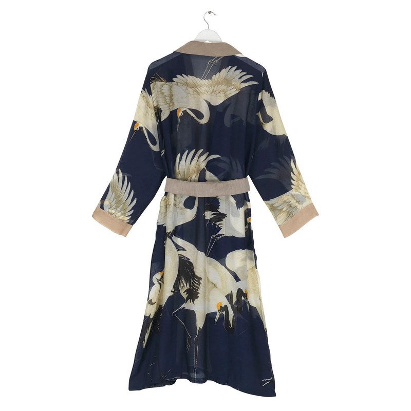 One Hundred Stars Stork Gown Navy Blue on hanger back