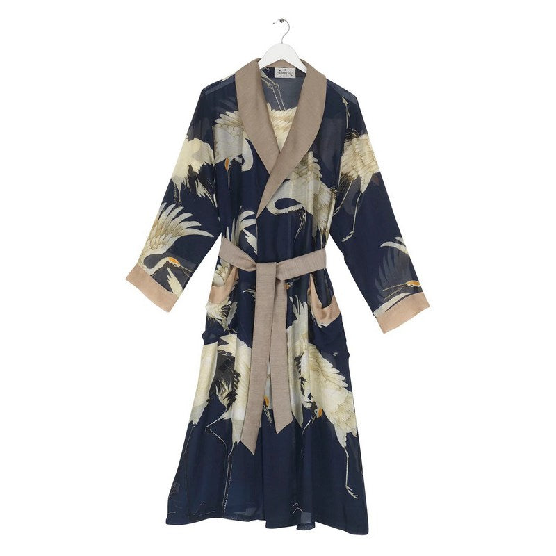 One Hundred Stars Stork Gown Navy Blue on hanger front