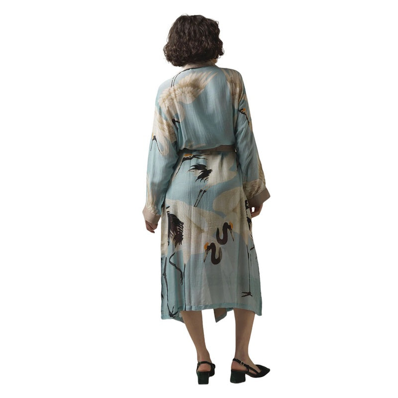 One Hundred Stars Stork Gown Sky Blue GWNSTOSKY on model back