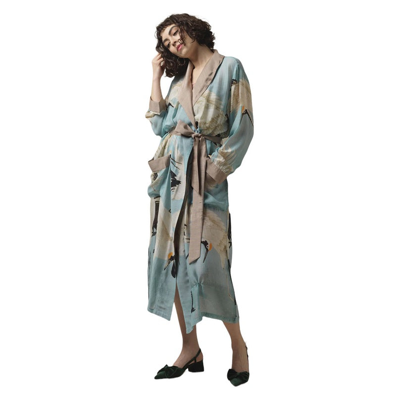 One Hundred Stars Stork Gown Sky Blue GWNSTOSKY on model front 1