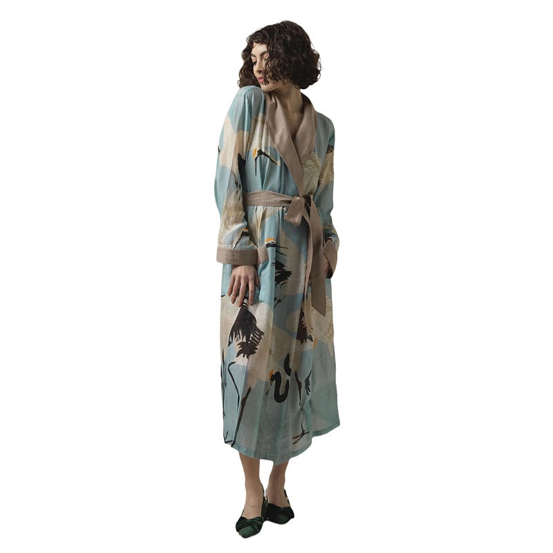 One Hundred Stars Stork Gown Sky Blue GWNSTOSKY on model front 3