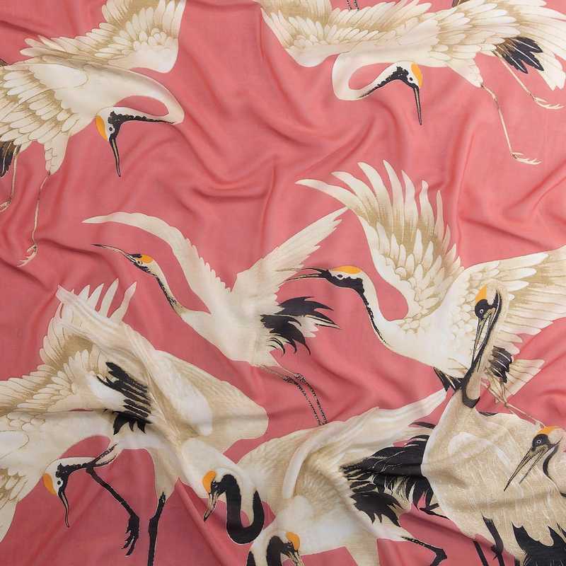 One Hundred Stars Stork Lipstick Pink Scarf SCASTOLIP detail