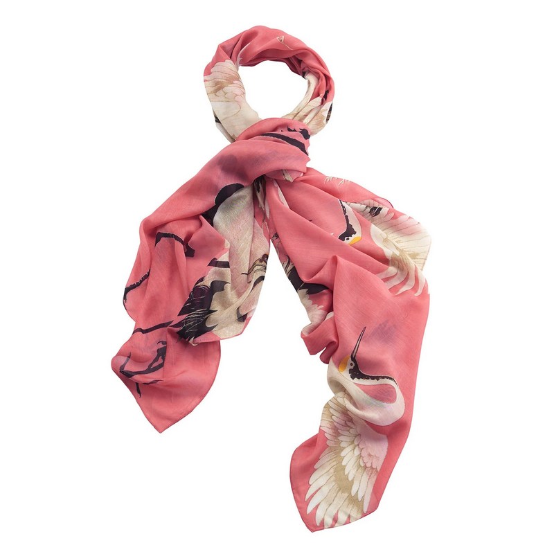 One Hundred Stars Stork Lipstick Pink Scarf SCASTOLIP main