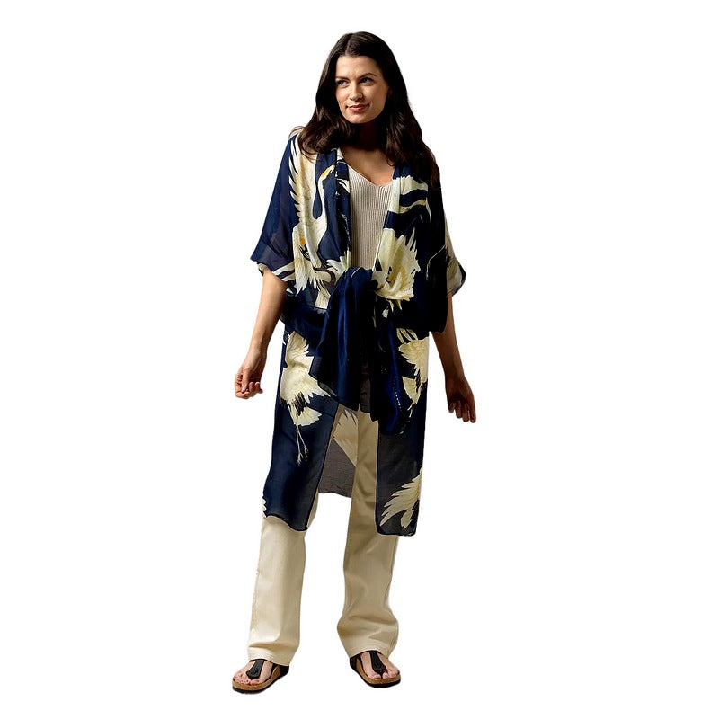 One Hundred Stars Stork Navy Throwover THRSTONAV on model front