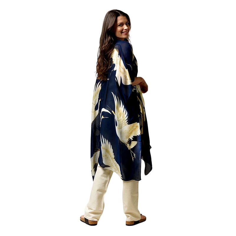 One Hundred Stars Stork Navy Throwover THRSTONAV on model back