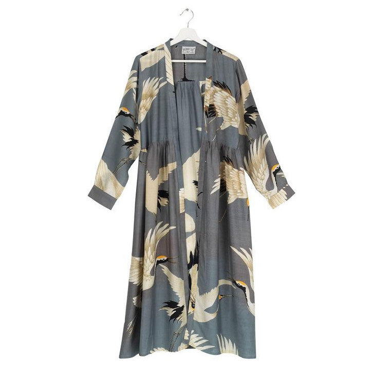 One Hundred Stars Stork Slate Grey Duster Coat front
