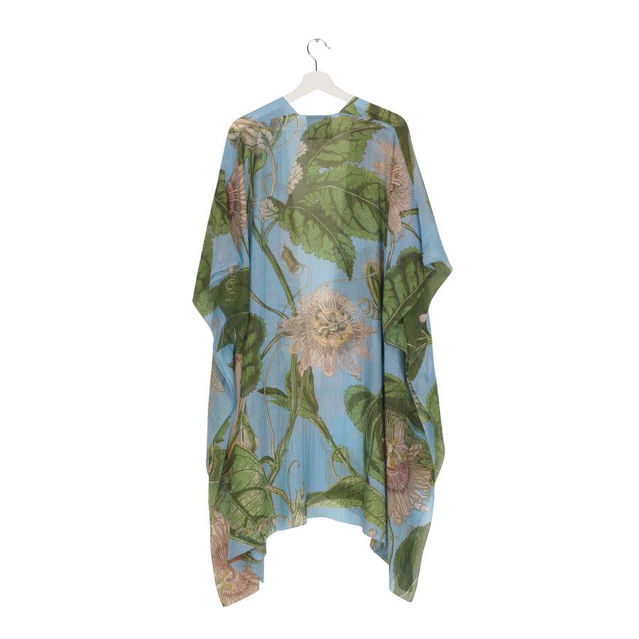 One Hundred Stars Throw Over Passion Flower Sky Blue front