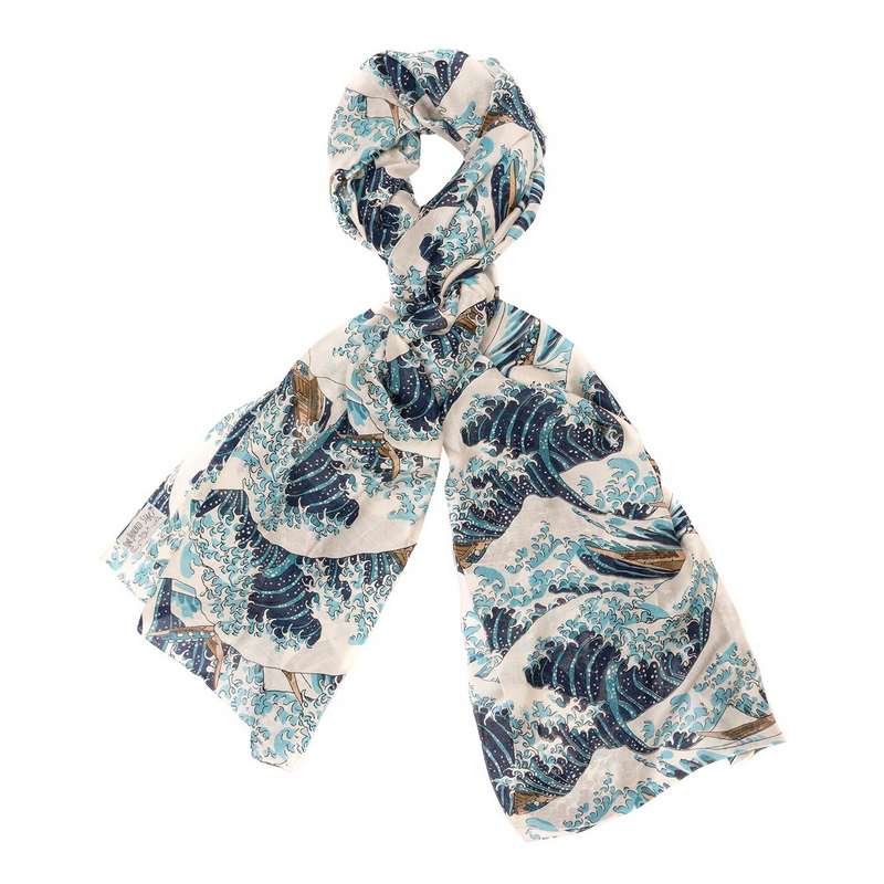 One Hundred Stars Wave Scarf Blue SCAWAVBLU looped