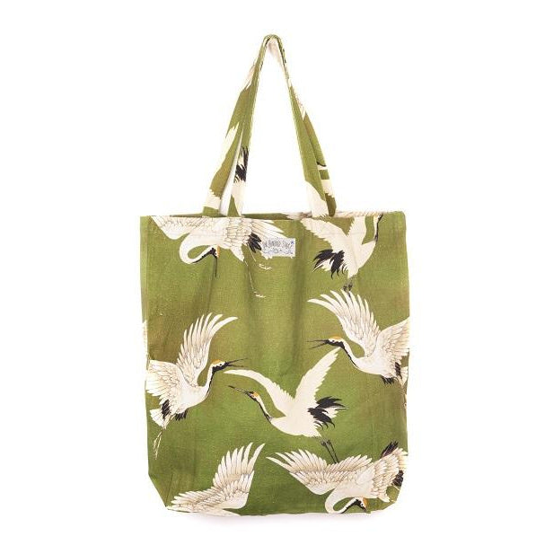 One Hundred Stars Green Stork Tote Bag
