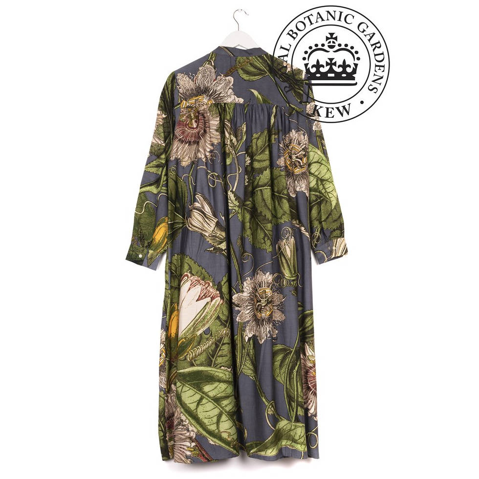 One Hundred Stars Kew Duster Coat Passion Flower Grey back