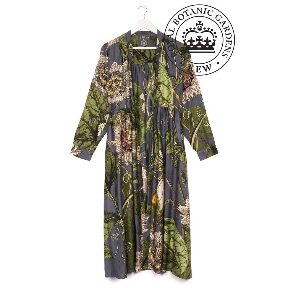 One Hundred Stars Kew Duster Coat Passion Flower Grey front