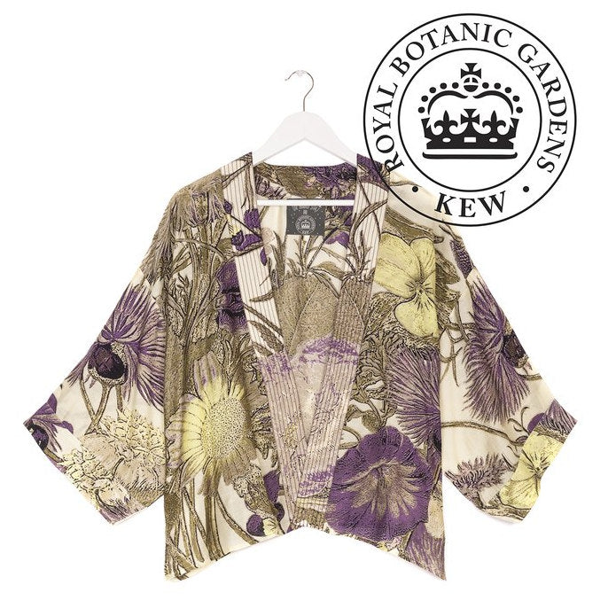 One Hundred Stars Kew Thistle Purple Mini Kimono front