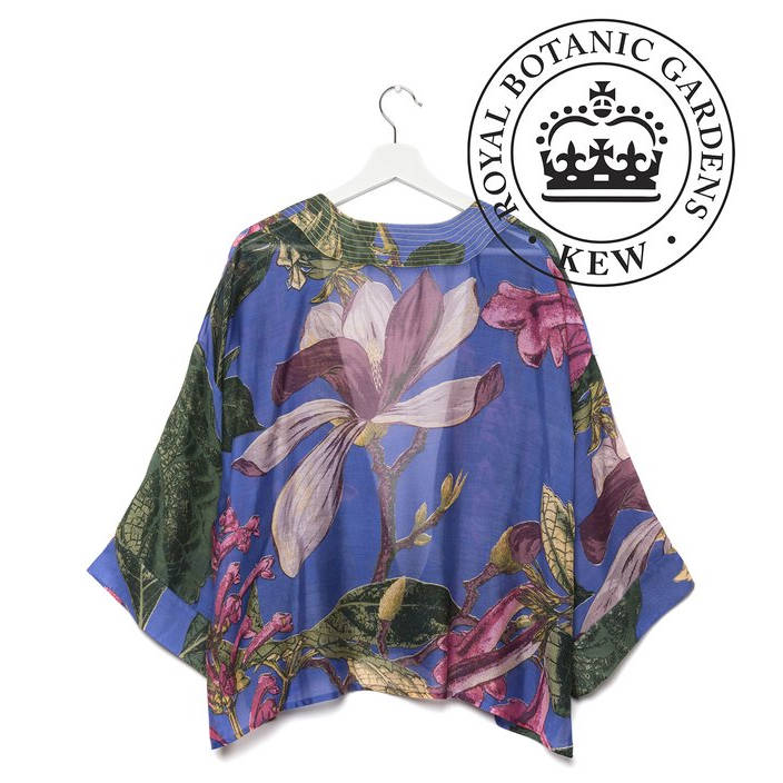 One Hundred Stars Magnolia Mini Kimono on Purple back