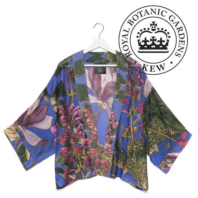 One Hundred Stars Magnolia Mini Kimono on Purple front