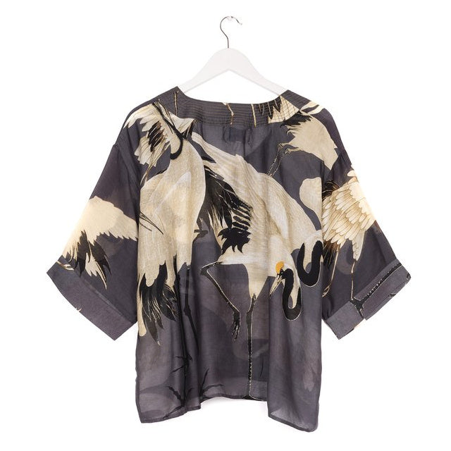 One Hundred Stars Stork Charcoal Grey Top back