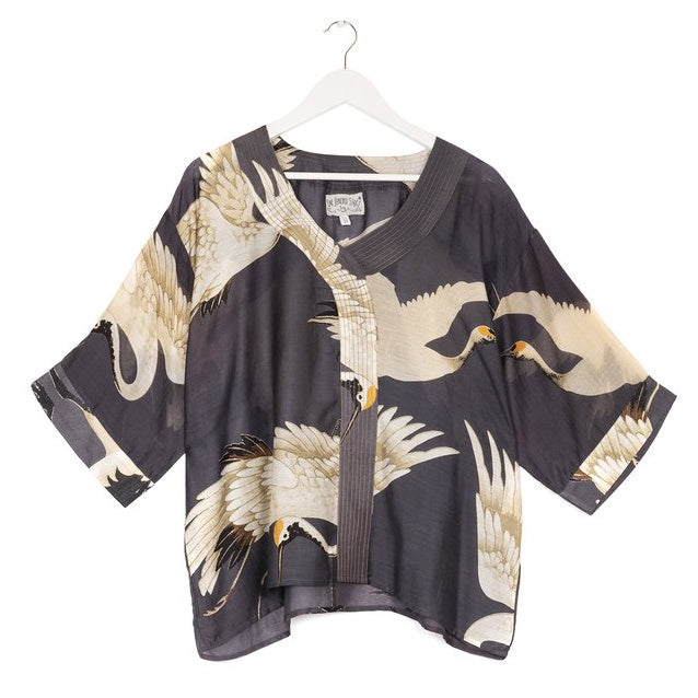 One Hundred Stars Stork Charcoal Grey Top front