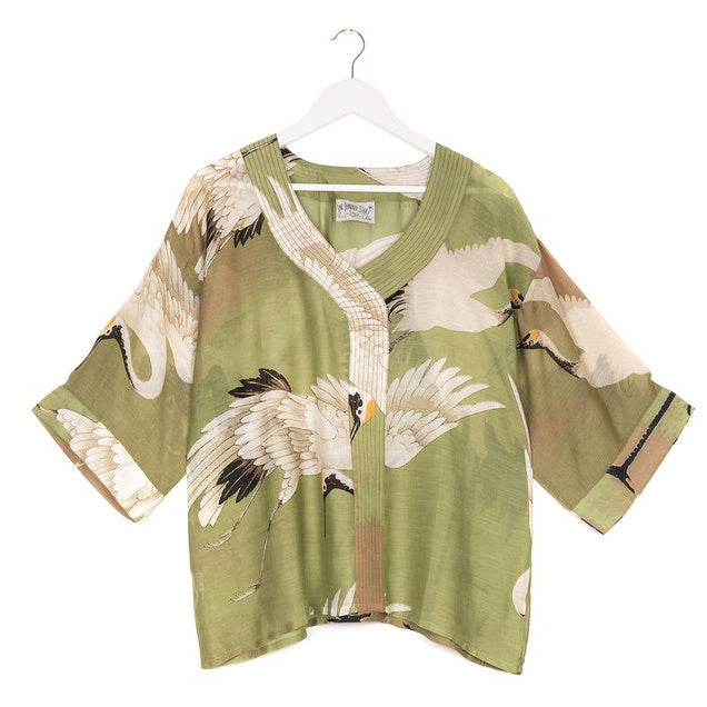 One Hundred Stars Stork Green Top front