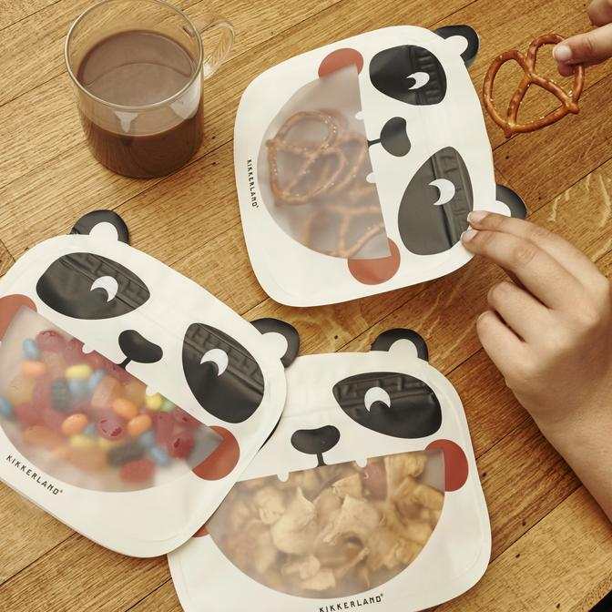 Panda Zip Bags in use