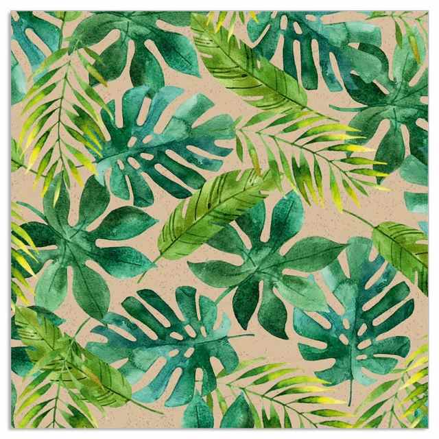 Paper Napkins Green Jungle Leaves 132557 front