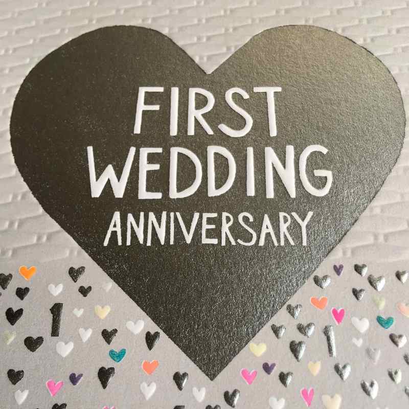 Paper Salad Greetings Cards First Wedding Anniversary Heart JJ1877 detail