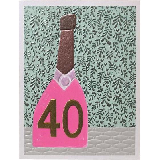 40 Pink Fizz Birthday Card