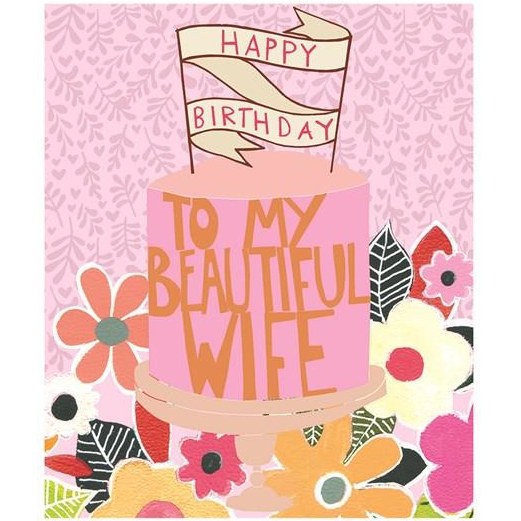 Paper Salad Publishing Happy Birthday To My Beautiful Wife Card HD2012 front