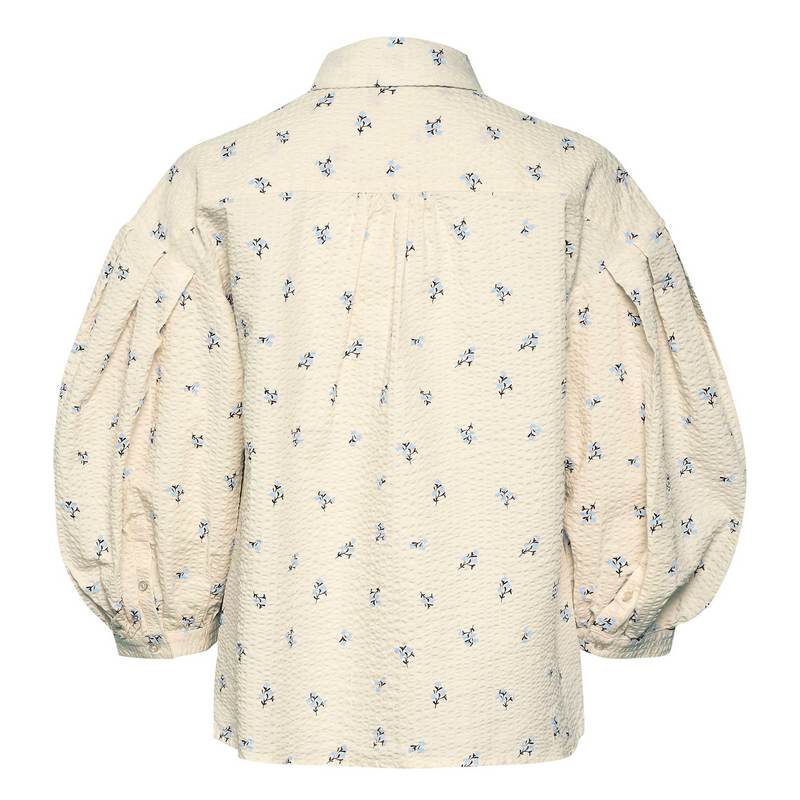 Part Two Clothing Ninea Cotton Shirt in Della Robbia Blue Bouquet Print 30306676-301200 back