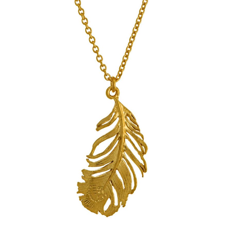 Peacock Feather Necklace PCN7-GP back