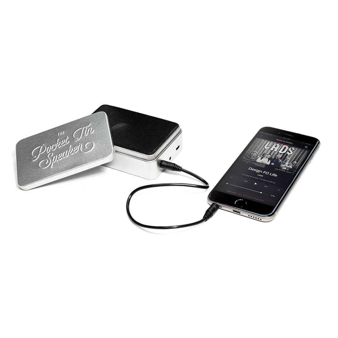 Pocket Tin Speaker with phone