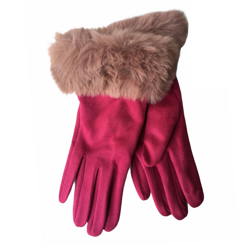Powder Design Bettina Faux Suede Gloves Fuchsia BET32 pair