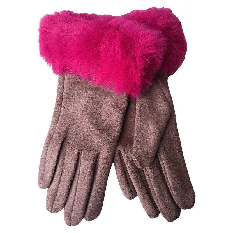 Powder Design Bettina Faux Suede Gloves Lilac BET31 pair
