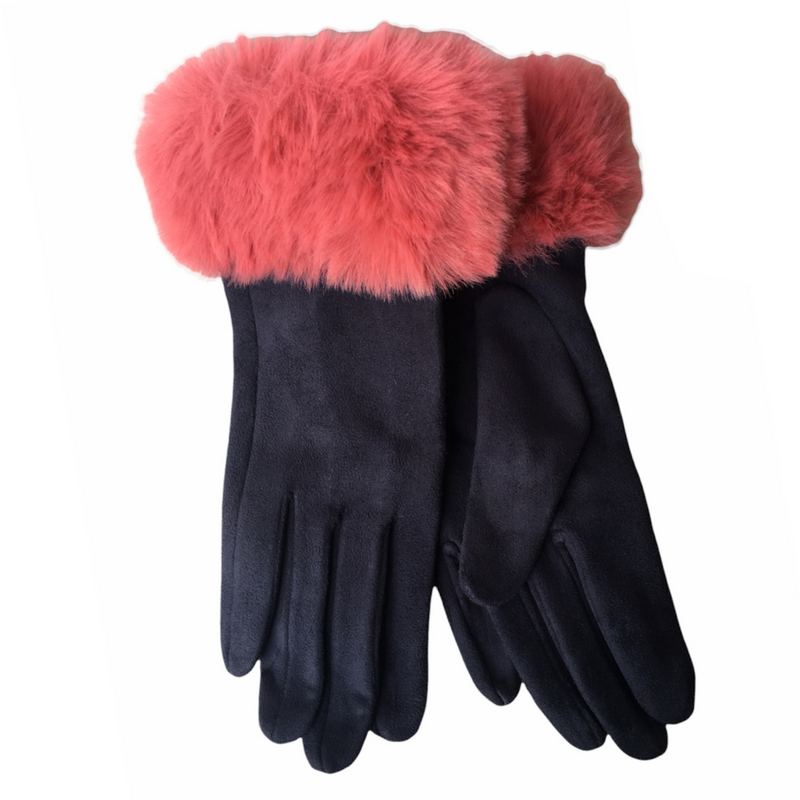 Powder Design Bettina Faux Suede Gloves Navy BET30 main