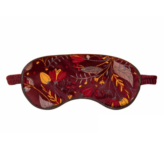 Powder Design Velvet Eye Mask Floral in Damson Pouch main