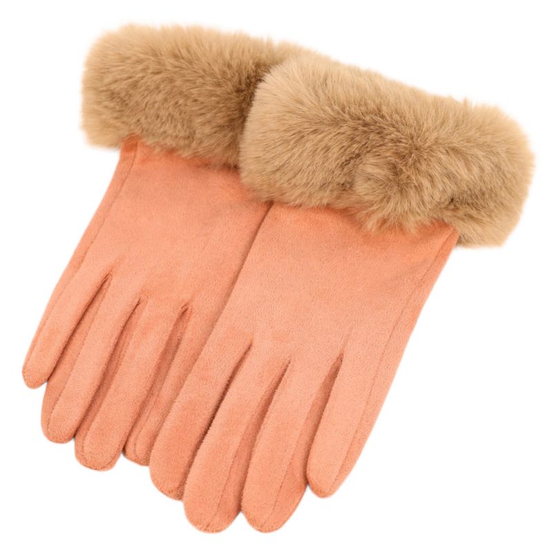 Powder Designs Bettina Faux Fur & Suede Gloves Petal & Mist BET41 main