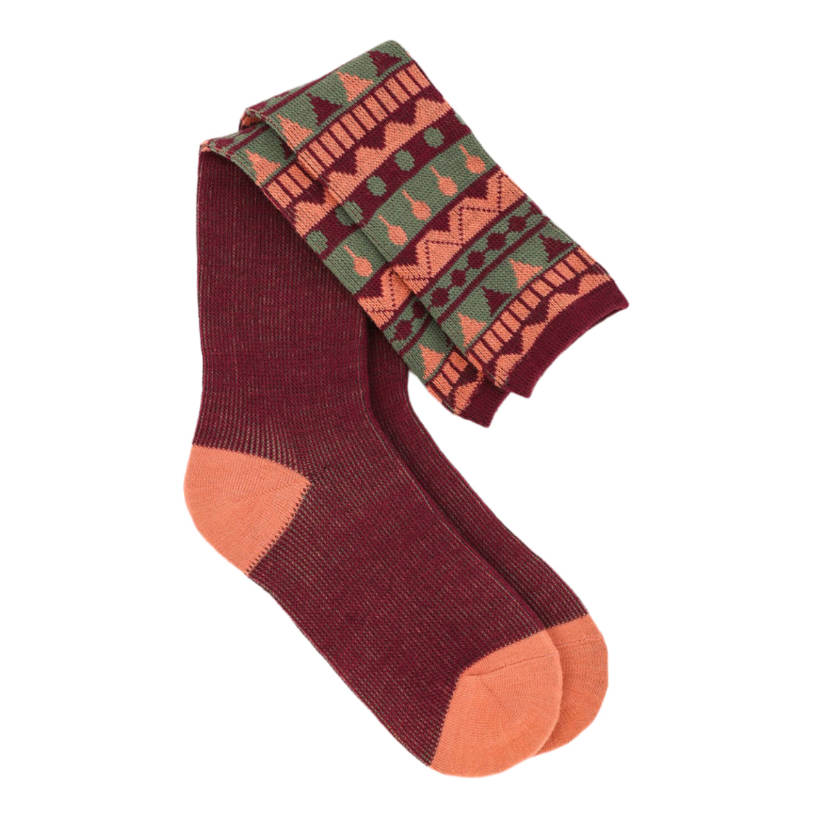 Powder Designs Fair Isle Ladies Boot Socks Triangle Grape SOC565 main