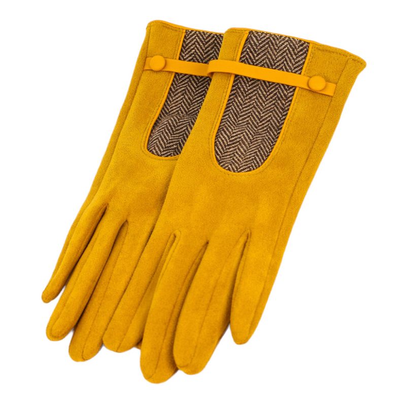Powder Designs Genevive Faux Suede Gloves Mustard GEN12 main