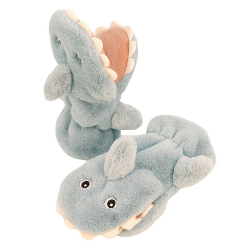Kid's Fluffy Mittens Baby Shark Blue