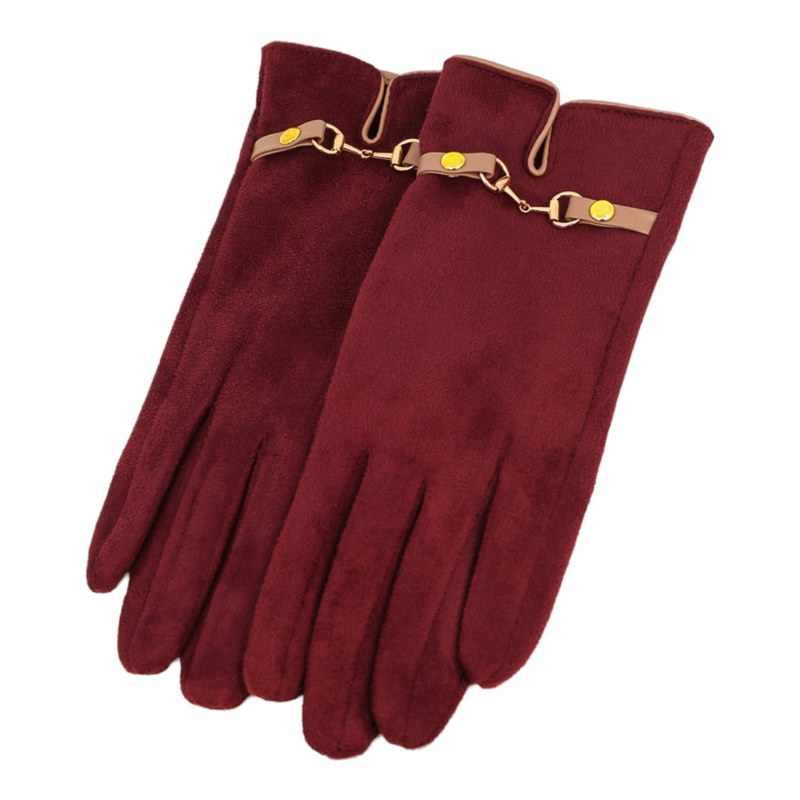Powder Designs Kylie Faux Suede Gloves Damson KYL1 main