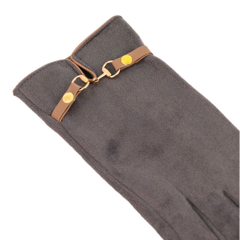 Powder Designs Kylie Faux Suede Gloves in Denim Blue KYL5 detail