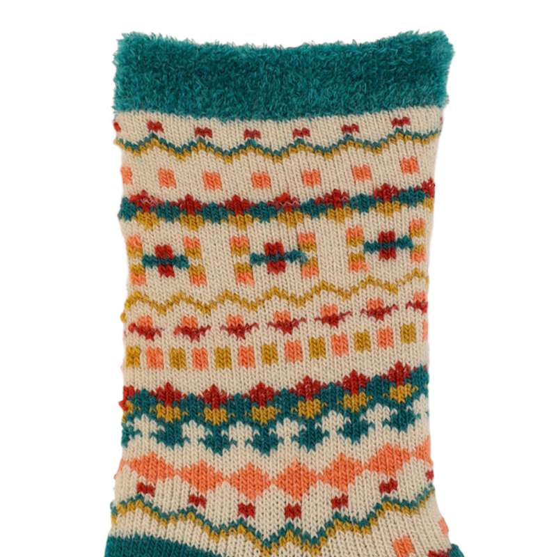 Powder Designs Pretty Pattern Cosy Fair Isle Ladies Socks Teal SOC554 detail