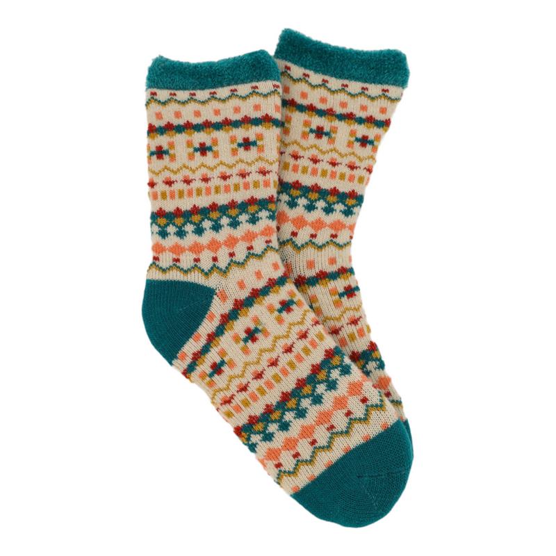 Powder Designs Pretty Pattern Cosy Fair Isle Ladies Socks Teal SOC554 main